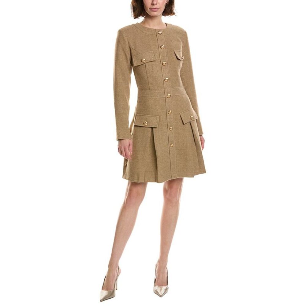 Pascale La Mode Womens  Long Sleeve Mini Dress, Brown